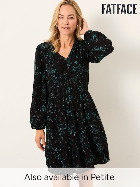 FatFace Pippa Black Winter Meadow Dress (H17068) | £75