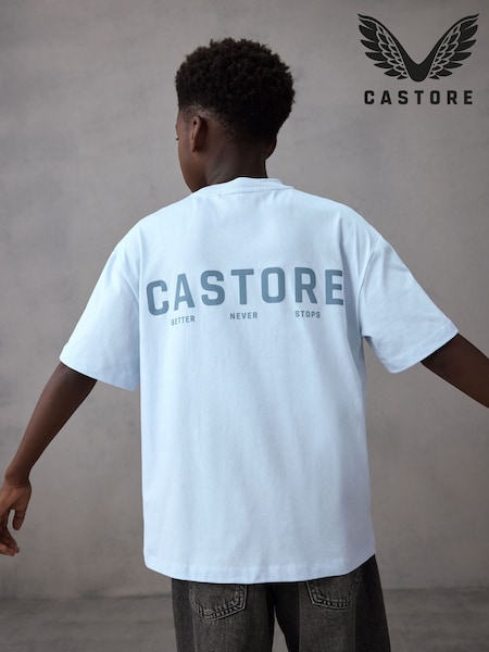 Castore Light Blue Oversized Short Sleeve Cotton T-Shirt (H17083) | £16 - £20