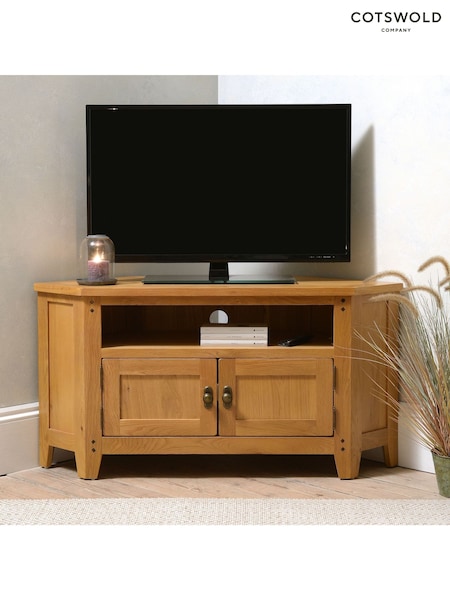 Cotswold Company Rustic Oak Oakland Corner TV Unit (H17165) | £465