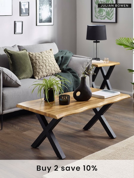 Julian Bowen Oak Black Harvey Coffee Table (H17225) | £175