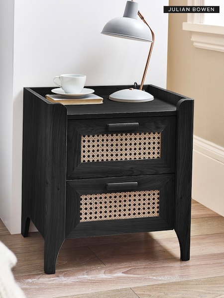 Julian Bowen Black Sydney 2 Drawer Bedside (H17229) | £100