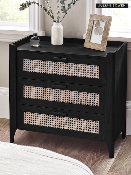 Julian Bowen Black Sydney 3 Drawer Chest (H17234) | £135