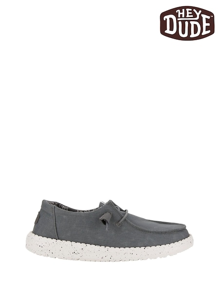 HEYDUDE Grey Wendy Canvas Shoes (H17259) | £60