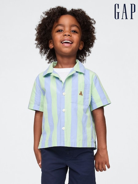 Gap Blue Stripe Organic Cotton Cabana Shirt (6mths-5yrs) (H17284) | £18