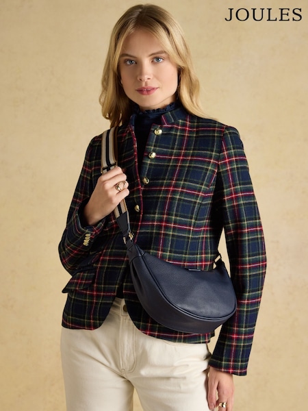 Joules Jade Navy Half Moon Adjustable Cross Body Bag (H17305) | £39