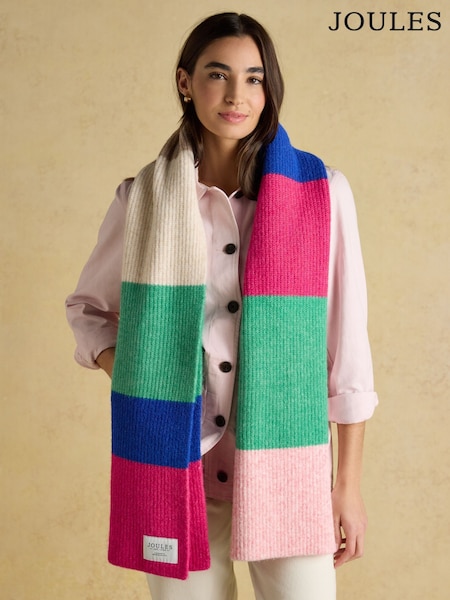 Joules Caversham Multi Bright Stripe Scarf (H17319) | £25