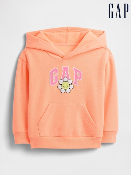 Gap Orange Floral Logo Hoodie (6mths-5yrs) (H17367) | £18