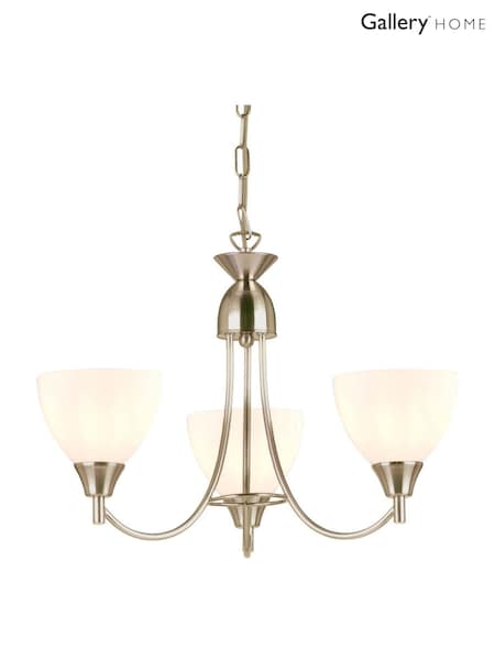 Gallery Home Chrome Alder 3 Satin Chrome Pendant Light (H17384) | £80