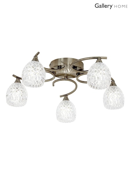 Gallery Home Antique Brass Bowen 5 Ceiling Lamp (H17391) | £100