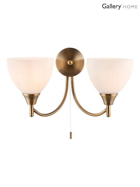 Gallery Home Brass Alder 2 Wall Light Satin (H17400) | £50