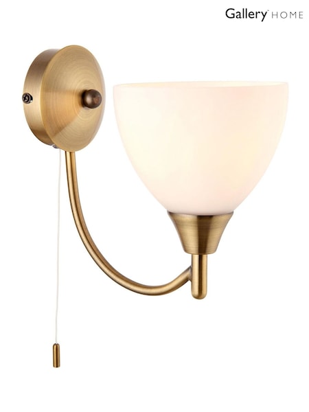Gallery Home Brass Alder 1 Wall Light Antique Brass (H17418) | £30