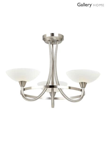 Gallery Home Chrome Carlton 3 Satin Ceiling Lamp (H17433) | £110
