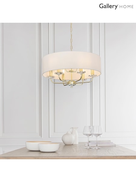 Gallery Home Brushed Brass Nixon 6 Pendant Light (H17437) | £40