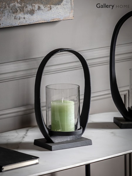 Gallery Home Black Harlan Candle Holder Small (H17473) | £36