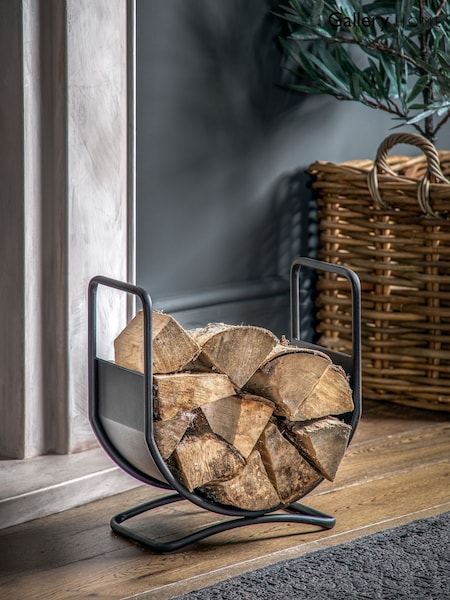 Gallery Home Black Newton Log Basket (H17486) | £50