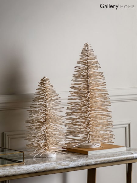Gallery Home White Sparkling Brush Tree Large White Ornaments (H17493) | £34