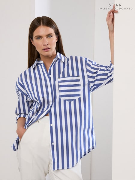 Star by Julien MacDonald Blue Stripe Stretch Shirt (H17548) | £0