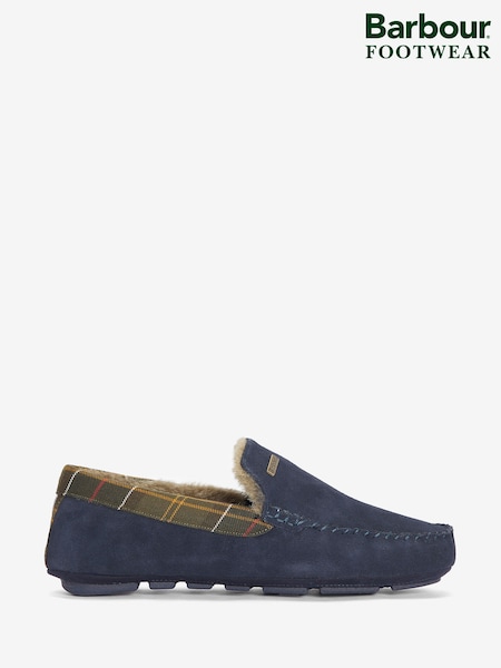 Barbour® Blue Monty Moccasin Slippers (H17586) | £70