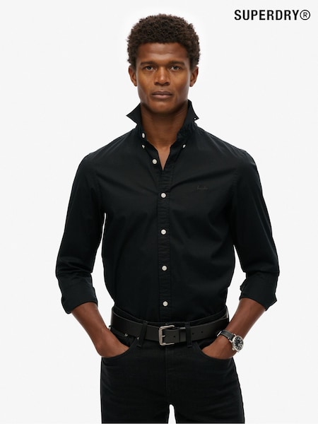 Superdry Black Essentials Tailored Lite Shirt (H17597) | £0