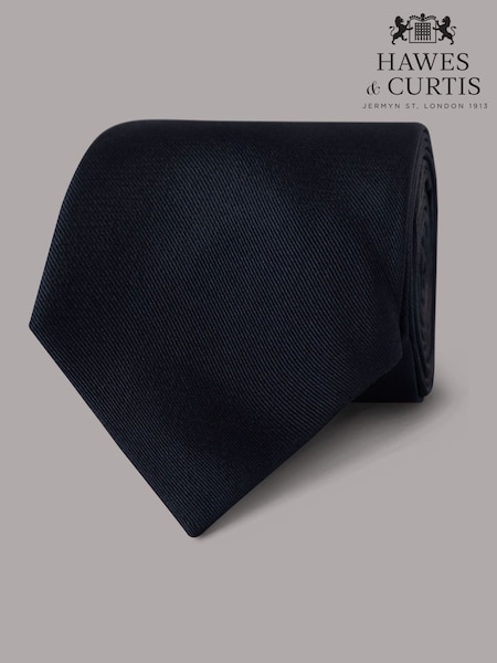 Hawes & Curtis Blue Plain Repp Tie (H17633) | £39