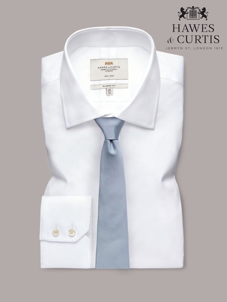 Hawes & Curtis Blue Plain Repp Tie (H17636) | £39