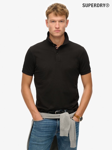 Superdry Black City Pique Polo Shirt (H17665) | £0