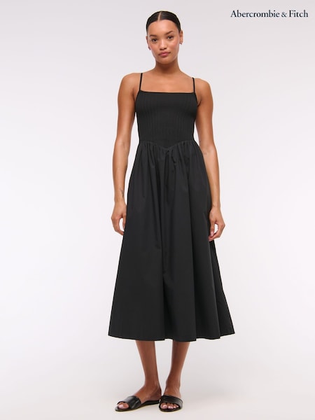 Abercrombie & Fitch Dipped Waist Strappy Midi Dress (H17669) | £82