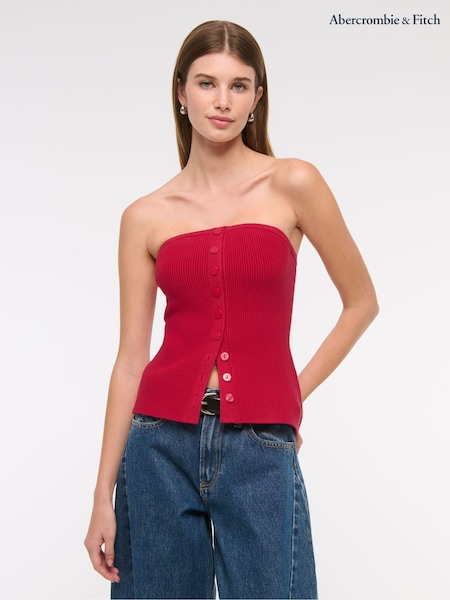 Abercrombie & Fitch Strapless Button Through Knitted Tube Top (H17675) | £45