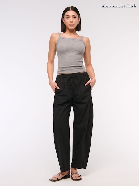 Abercrombie & Fitch Poplin Pull On Barrel Leg 100% Cotton Trousers (H17682) | £54