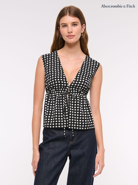 Abercrombie & Fitch Plunge Tie Front Sleeveless Top (H17685) | £52