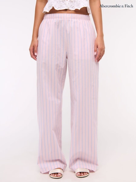 Abercrombie & Fitch Stripe Cotton Poplin Pull On Trousers (H17701) | £54