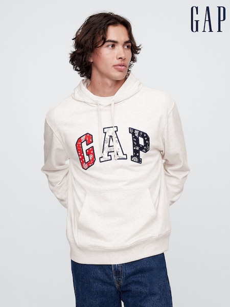 Gap Cream Relaxed Logo Hoodie (H17749) | £35