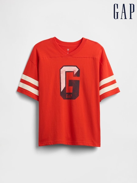 Gap Red Varsity Crew Neck Short Sleeve T-Shirt (4-13yrs) (H17778) | £14
