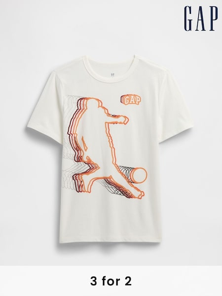 Gap White Vintage Graphic T-Shirt (4-13yrs) (H17780) | £10