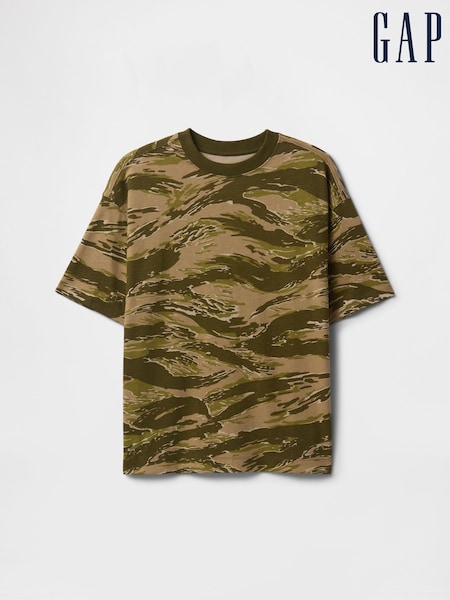 Gap Green Camo Heavyweight Short Sleeve T-Shirt (4-13yrs) (H17786) | £18