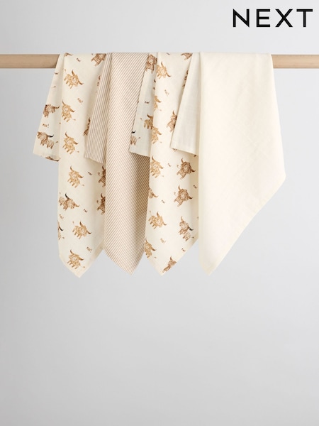 Neutral Hamish the Cow Baby Muslins Cloths 4 Pack (H17924) | £10 - £12