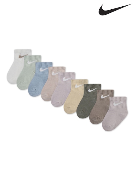Nike Cream Infant  Ankle Socks 9 Pack in Gift Box (H17927) | £20