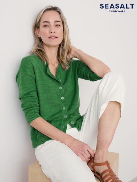 Seasalt Cornwall Green Pentire Steps Cardigan (H17943) | £70
