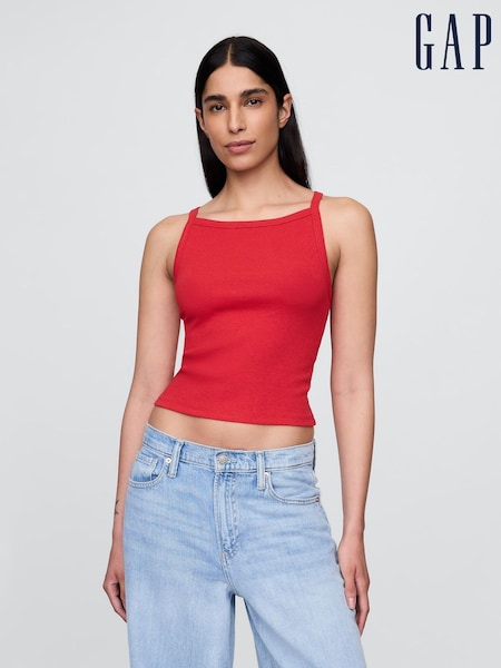 Gap Red Modern Apron-Neck Crop Vest (H18046) | £16
