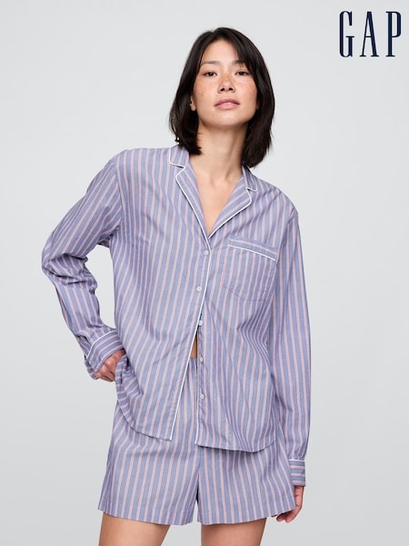 Gap Blue Stripe Poplin Pyjama Shirt (H18048) | £30