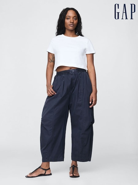 Gap Black Mid Rise Twill Barrel Trousers (H18057) | £65