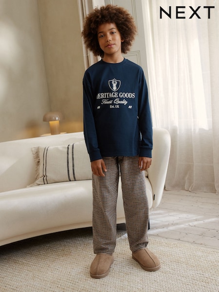 Navy Single Woven Pyjamas (3-16yrs) (H18142) | £15 - £20
