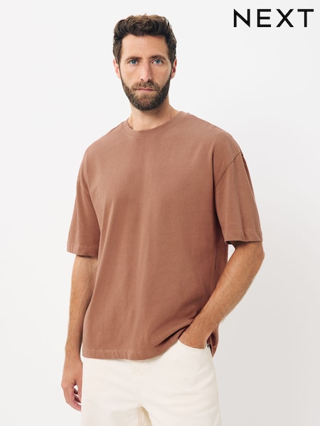 Stone Relaxed Fit Heavyweight T-Shirt (H18158) | £16