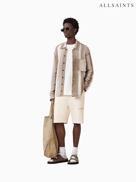 AllSaints White Undrgrnd 100% Organic Cotton Sweatshorts (H18312) | £89