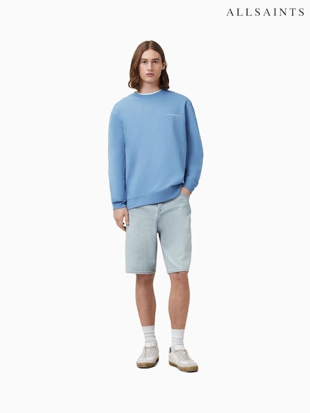 AllSaints Blue Underground 100% Organic Cotton Crew Sweatshirt (H18318) | £109