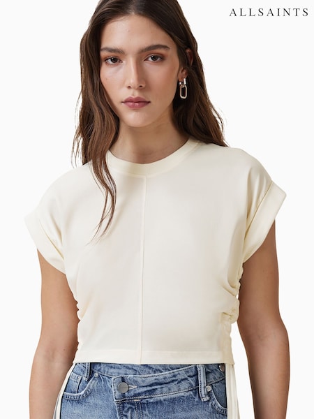 AllSaints White Mira Satin T-Shirt (H18319) | £85