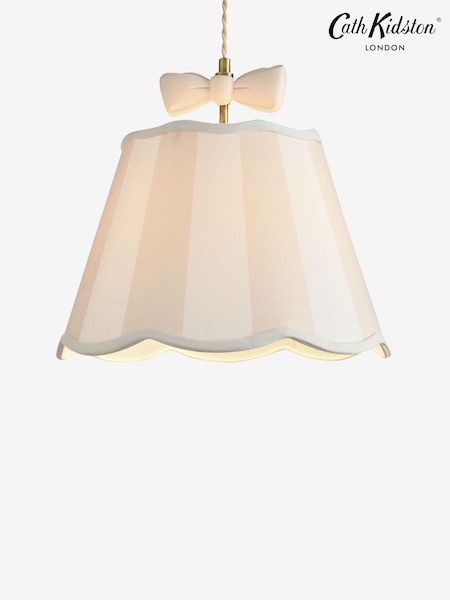 Cath Kidston Cream/White Stripe Canopy Bow Pendant Light (H18358) | £79