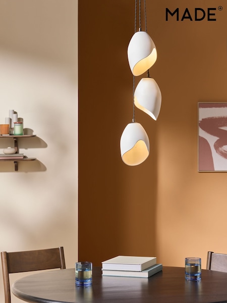 MADE.COM Cream/Black Emrys 3 Cluster Light (H18373) | £129