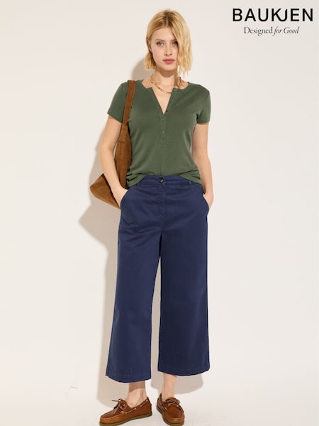 Baukjen Brielle Wide Leg Blue Trousers (H18396) | £119