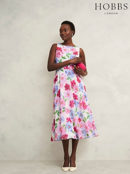 Hobbs White Petite Carly Dress (H18421) | £169